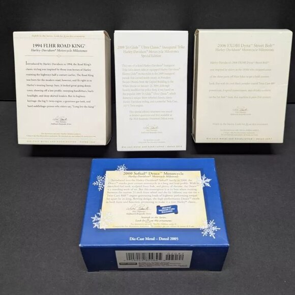 HALLMARK Keepsake Ornament Christmas HARLEY DAVIDSON MOTORCYCLE Lot of 4 NIB - Picture 2 of 6